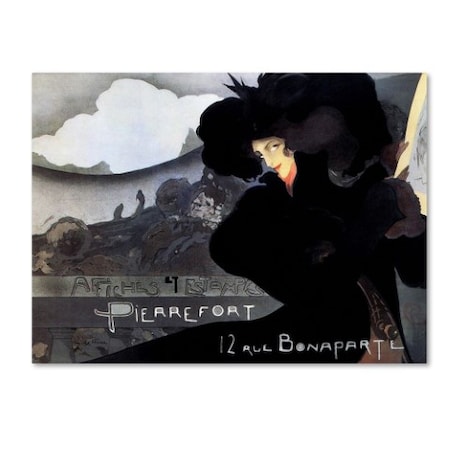 Vintage Lavoie 'Dame Au Chapeau Noir' Canvas Art,18x24